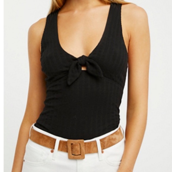 Free People Intimately Black Tie Tank - Picture 1 of 5